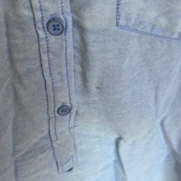 Free People blue half button down shirt - Picture 3 of 4